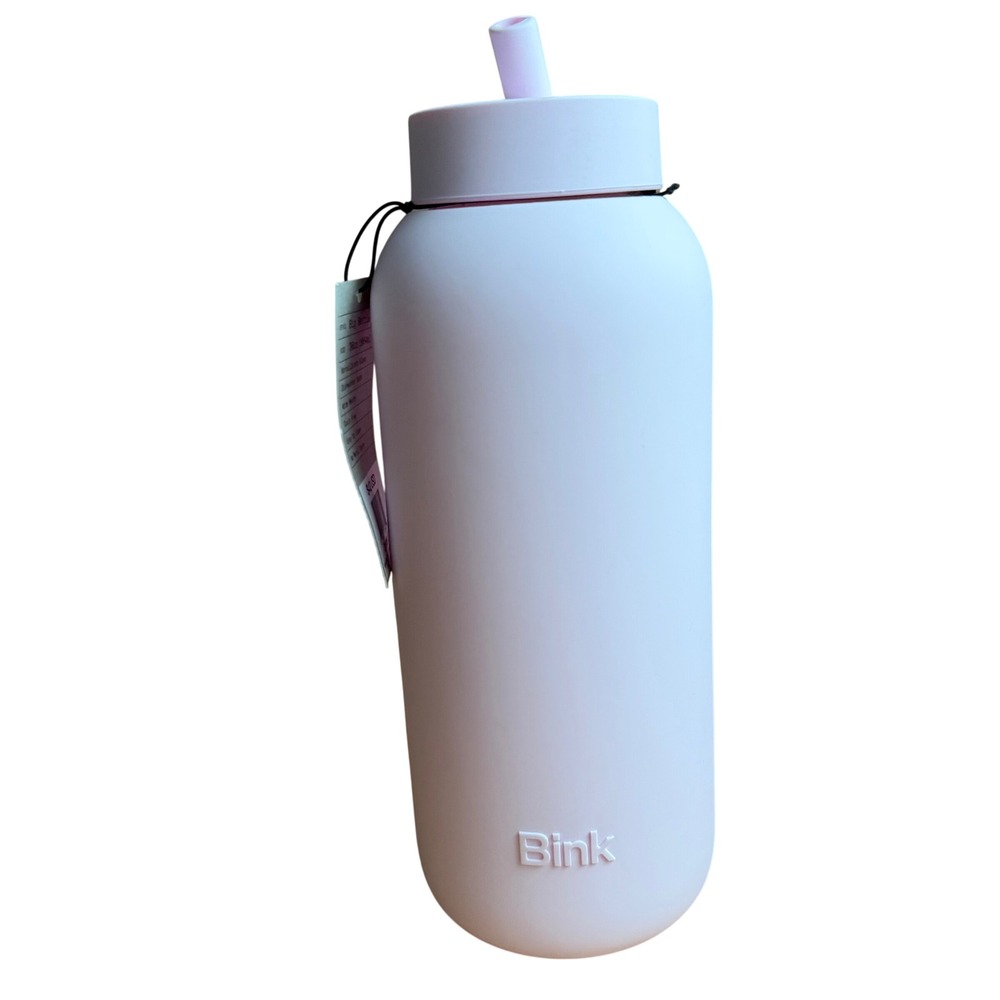 Bink Day 36oz Glass Water Bottle thermos hydration silicone gym pink pastel